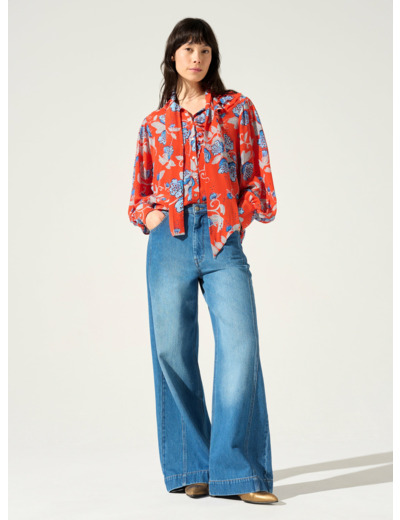 Blouse bouquet rouge