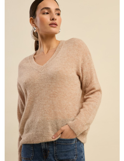 Pull à col V manches longues