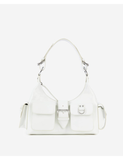 Sac Amelia En Cuir Craquelé Blanc white