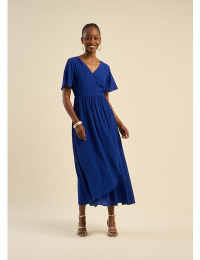 Robe longue fluide à volant