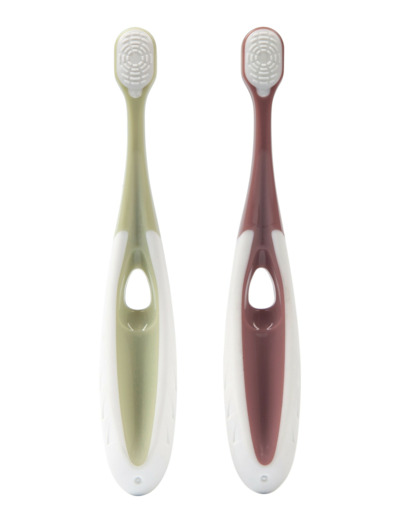 2 brosses à dent d'apprentissage Vert Et Mauve