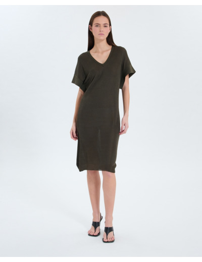 Robe en maille fine kaki