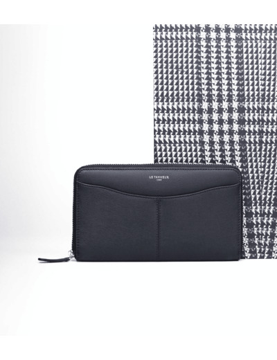 Compagnon zippé Valentine en cuir lisse