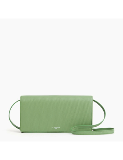 Pochette à rabat avec bandoulière amovible Emilie en cuir signature T