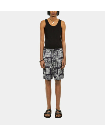 Short Imprimé navy / white