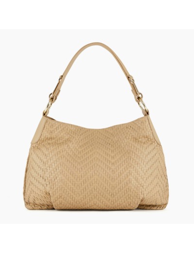 Grand sac hobo Vicky en cuir tressé