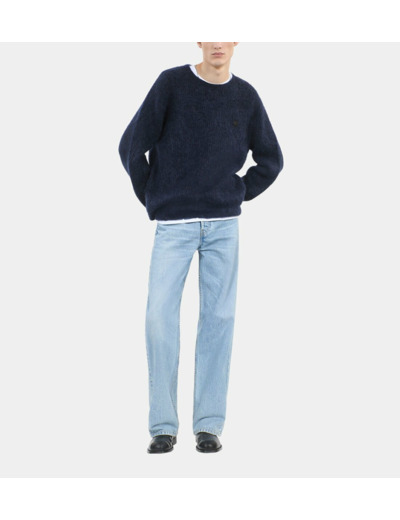 Pull En Mohair Et Laine Bleu Marine navy