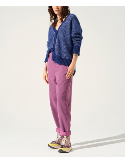 Jean droit violet crush