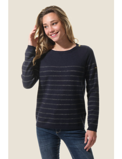 Pull femme avec rayures lurex Mosaline