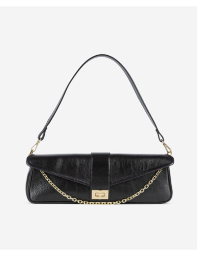 Pochette Longue En Cuir Noir black