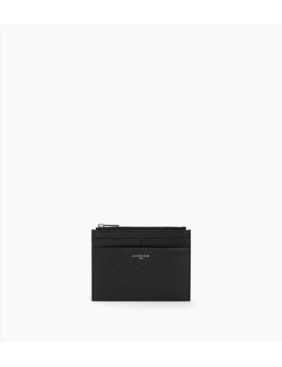 Porte cartes moyen modèle zippé Emile en cuir grainé