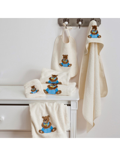 Serviette de bain bébé Ourson Boy | Tradition des Vosges