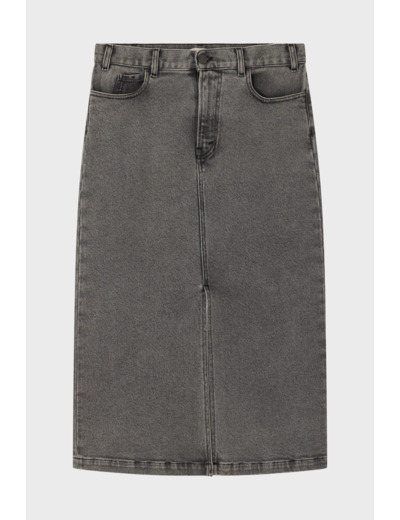 Jupe midi en denim anthracite - CLAUDIA