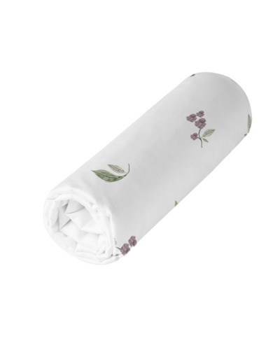 Drap housse Violette | Satin à motifs | Tradition des Vosges