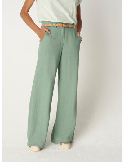 Pantalon amandine vert amande