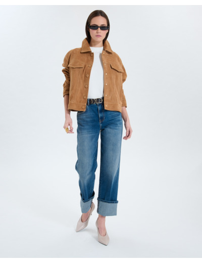 Manteau en suède beige