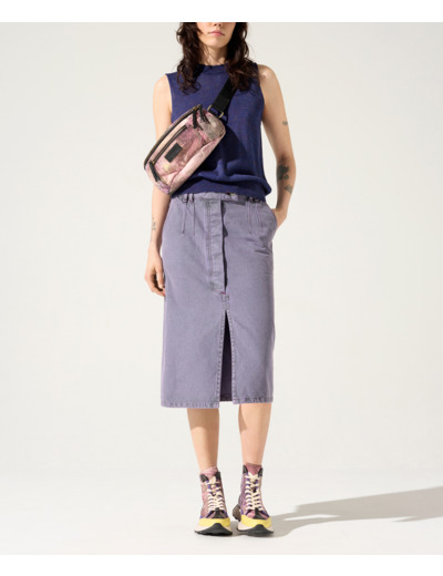 Jupe denim violet crush