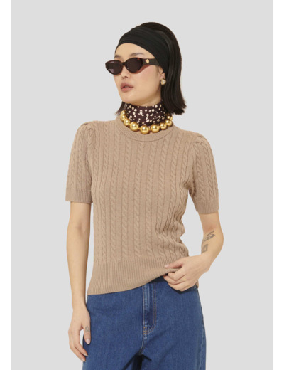 Pull Priyanka Noisette en Laine Merinos Extrafine