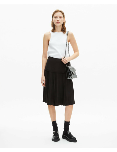 Jupe midi plissee black