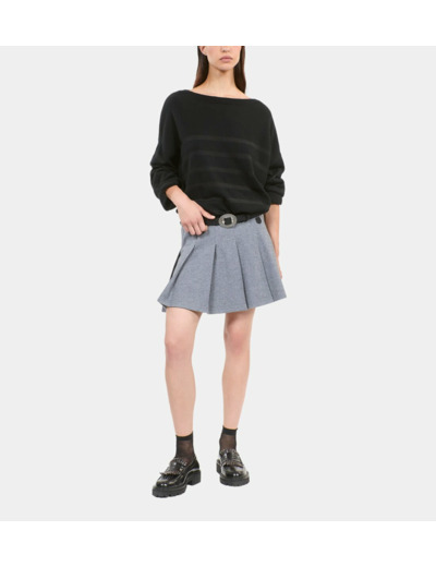 Pull En Laine Et Cachemire À Rayures black