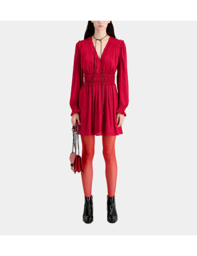 Robe Courte Rouge Avec Fronces light burgundy