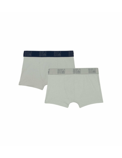 Lot de 2 boxers garçon en coton bio Gris Bleu Dim Skin Care