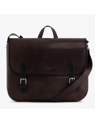 Sac rabat à bandoulière Gabriel en cuir huilé