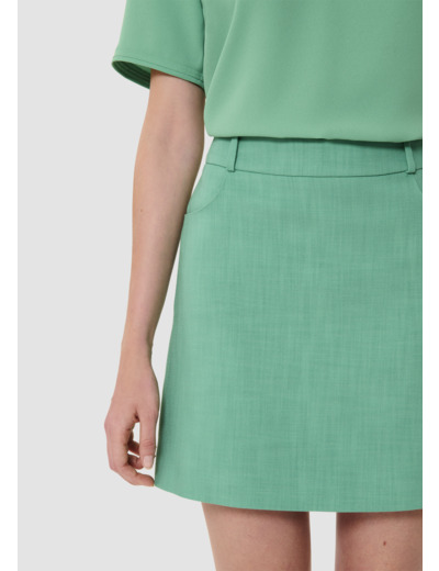 Jupe tailleur Janice verte en tissus flammé