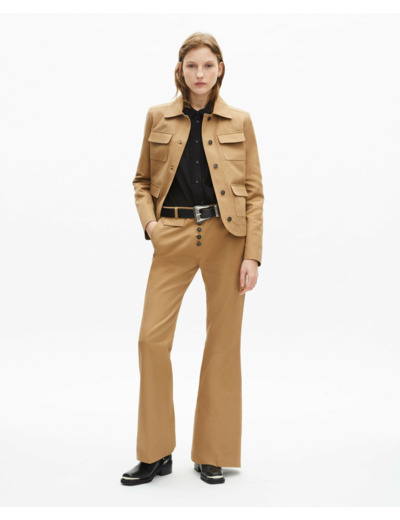 Veste courte avec poches a rabat beige