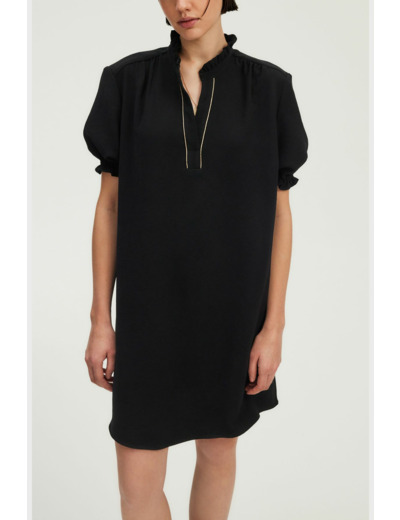 Robe courte et droite à volants - POLY