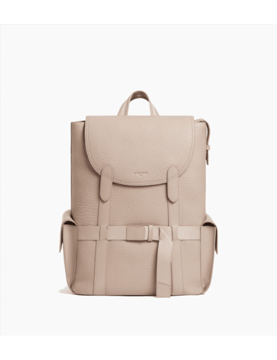 Sac à dos à rabat Noah en cuir grain buffle et cuir lisse