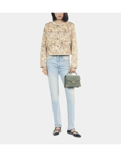 Veste Imprimé Fleuri beige