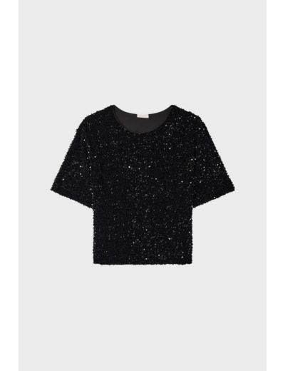Top à sequins noirs - ALESSIA