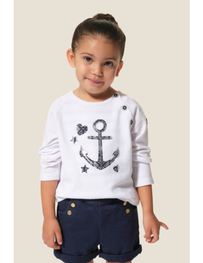 Pull fille col rond Odelice