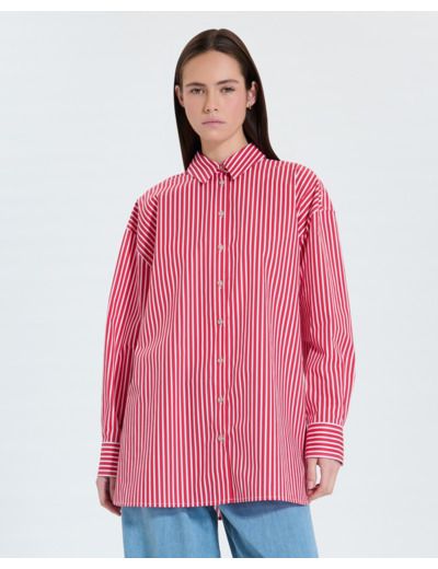 Chemise en popeline à rayures