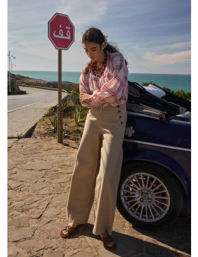 Pantalon droit à pont