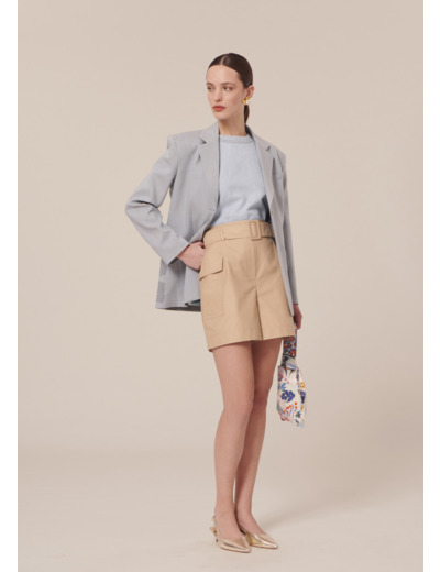 Short Sylviane Beige en Coton