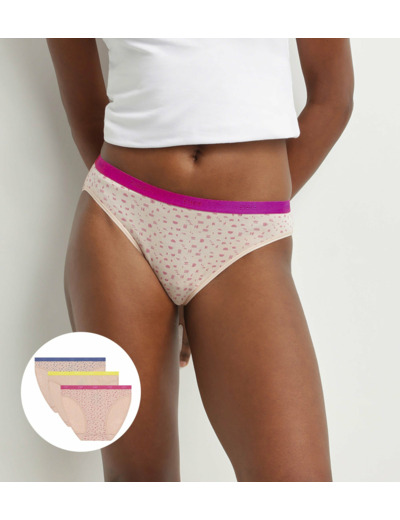 Lot de 3 culottes en coton stretch aux motifs fluos Les Pockets