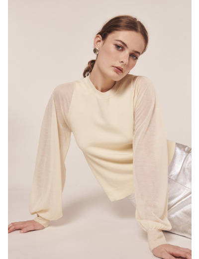 Pull Prune Ecru en Lyocell