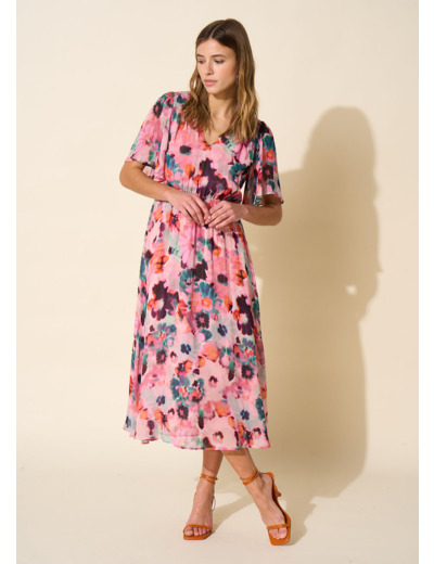 Robe longue manches courtes