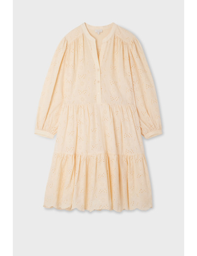 Robe mi-longue en coton brodé - RAILEY