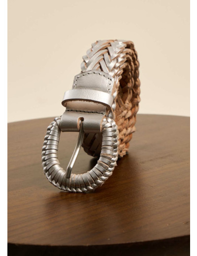 Ceinture tressée en cuir