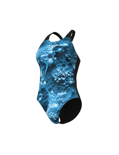 Maillot de bain arena Feel Blue Flowers V Back pour femmes