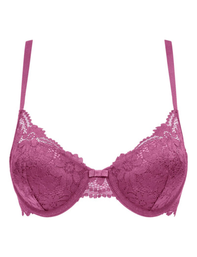 Soutien-gorge corbeille ampliforme dentelle florale Violet Daily Glam
