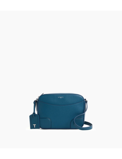 Sac bandoulière moyen modèle Romy en cuir grainé et lisse