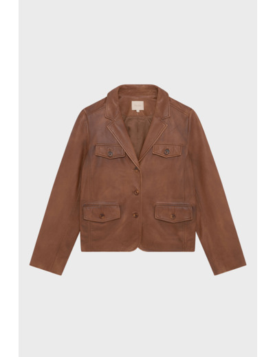 Veste cintrée en cuir vieilli - RORIE