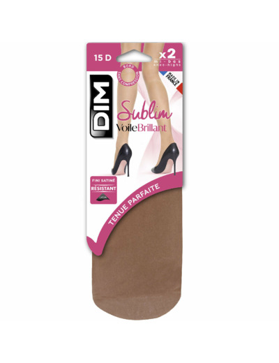 Lot de 2 mi-bas gazelle Sublim Voile Brillant 15D