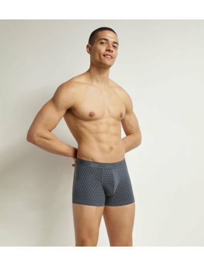 Boxer homme en coton stretch Lavande à pois Dim Fancy