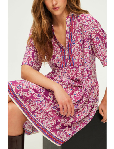 Robe courte et fluide à fleurs - SORINE