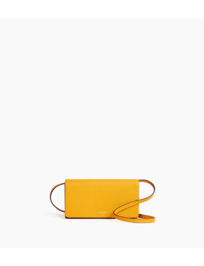 Pochette à rabat avec bandoulière amovible Emilie en cuir signature T